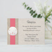 Bruiloft Reception Kaart Koraal Strand Dollar (Staand voorkant)