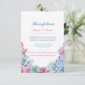 Bruiloft Reception Kaarten Landelijk Pastel Succul (Staand voorkant)