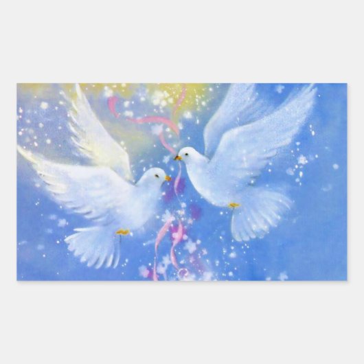 bruiloft rechthoekige sticker (Voorkant)