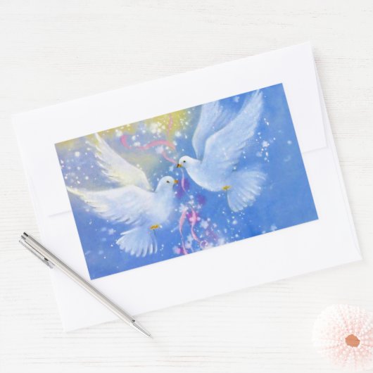 bruiloft rechthoekige sticker (Envelop)