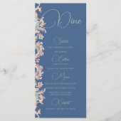 Bruiloft Regency Era Dusty Blue Monogram Menu (Voorkant)