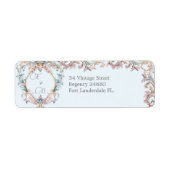 Bruiloft Regency Monogram Crest  Thema Etiket (Voorkant)