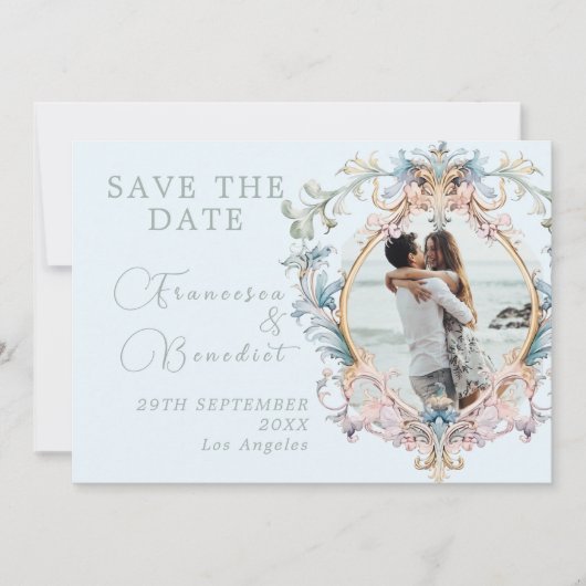 Bruiloft Regency Monogram Elegant Save The Date (Voorkant)