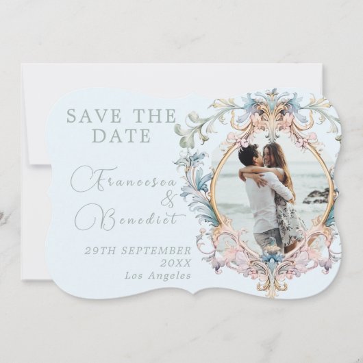 Bruiloft Regency Monogram Elegant Save The Date (Voorkant)