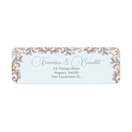 Bruiloft Regency  thema Etiket (Voorkant)