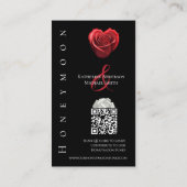 Bruiloft register-hart vormige rode roos- visitekaartje (Achterkant)