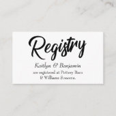 Bruiloft Registry Kaarten w / Vet Handschrift Scri (Voorkant)