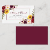 Bruiloft Registry Waterverf Bloemen invoegen Kaart (Voorkant / Achterkant)