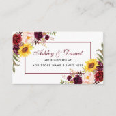 Bruiloft Registry Waterverf Bloemen invoegen Kaart (Voorkant)