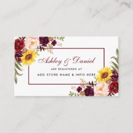 Bruiloft Registry Waterverf Bloemen invoegen Kaart