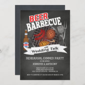 Bruiloft Rehearsal Party met Barbecue en Bier Kaart (Voorkant / Achterkant)