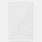 Bruiloft Reisschema Party Programma Zwart Wit Chic Acryl Bord (Voorkant)