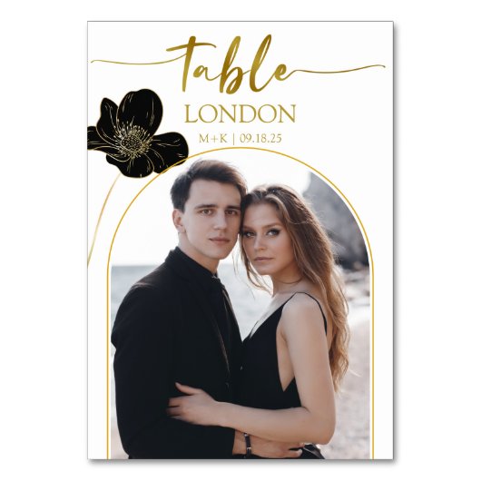 Bruiloft Reizen Bestemming Naam Foto Wit Goud Kaart (Achterkant)