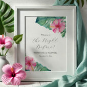 Bruiloft repetitie diner borden Hibiscus Bloemen Poster