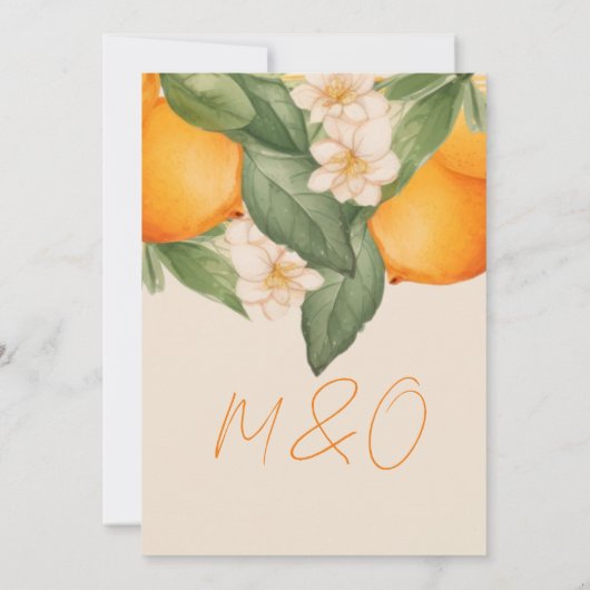 Bruiloft repetitie diner Citrus Sinaasappel Modern Kaart (Achterkant)