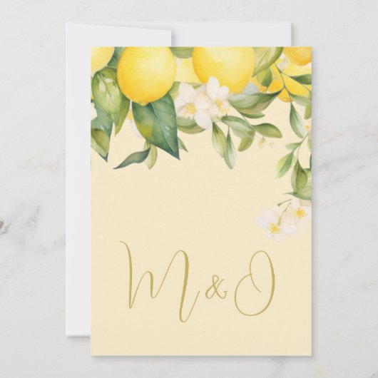 Bruiloft repetitie diner Citrus zomer modern Kaart (Achterkant)