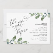 Bruiloft repetitie diner, Eucalyptus groen Kaart (Voorkant)