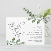 Bruiloft repetitie diner, Eucalyptus groen Kaart (Staand voorkant)