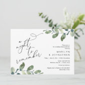 Bruiloft repetitie diner, Eucalyptus groen Kaart (Staand voorkant)