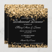 Bruiloft repetitie diner gouden lichten kaart (Voorkant / Achterkant)
