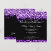 Bruiloft repetitie diner Paarse lichten Kaart (Voorkant / Achterkant)