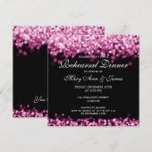 Bruiloft repetitie diner roze lichten kaart (Voorkant / Achterkant)