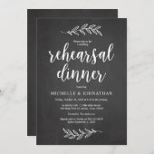 Bruiloft repetitie diner, rustiek Boerderij krijtb Kaart (Voorkant / Achterkant)