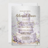 Bruiloft repetitie diner taart Lavendel Bloemen Kaart (Voorkant)