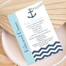 Bruiloft repetitie diner uitnodiging - nautisch