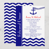 Bruiloft repetitie diner uitnodiging nautische mar (Voorkant / Achterkant)