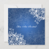 Bruiloft repetitie diner  wervelt blauw kaart (Achterkant)