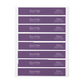Bruiloft retour adres label wrap | Pruim / Paarse (Vel)