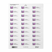 Bruiloft retour adres labels roze pioenrozen bloem (Full Sheet)