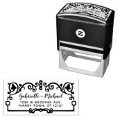 Bruiloft retour adres namen   Lijst Zelfinktende Stempel (In situ)