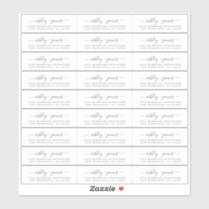 Bruiloft retour adreslabels 2.64 x 0.85 inch 27x sticker