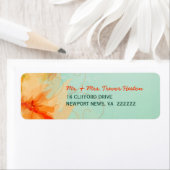 Bruiloft retour adreslabels - Abstracte bloemen Etiket (Insitu)