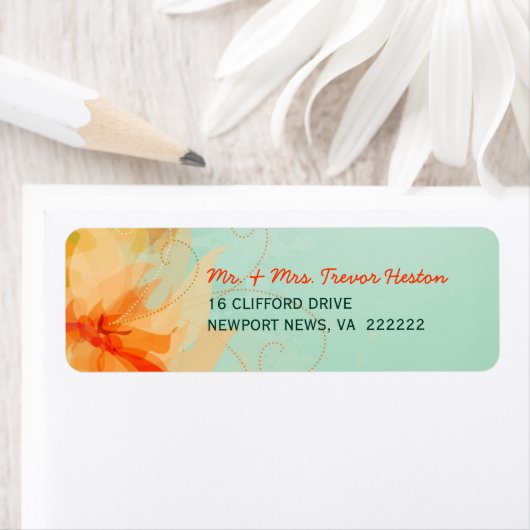 Bruiloft retour adreslabels - Abstracte bloemen Etiket (Insitu)