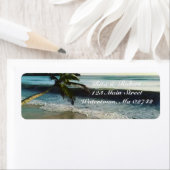 Bruiloft retour adreslabels - Ocean Palm Etiket (Insitu)