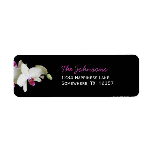 Bruiloft retour adreslabels — Orchidee Etiket (Voorkant)