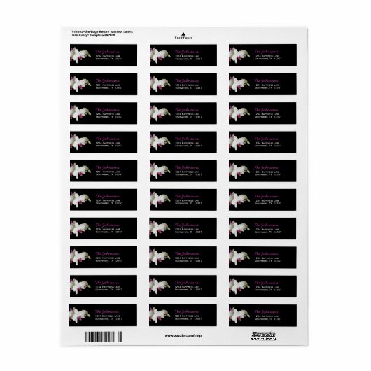 Bruiloft retour adreslabels — Orchidee Etiket (Full Sheet)