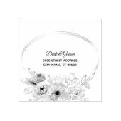 Bruiloft retouradres Bloemen Lijst Elegant Rubberstempel (Afrduk)