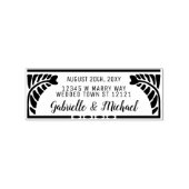 Bruiloft retouradres Botanische varens Naam + Datu Rubberstempel (Afrduk)
