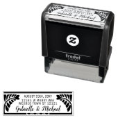 Bruiloft retouradres Botanische varens Naam + Datu Zelfinktende Stempel (In situ)