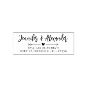 Bruiloft retouradres Modern hartscript Zelfinktende Stempel (Design)