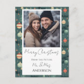 Bruiloft Retro Kerst Save the Date Briefkaart (Voorkant)