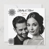 Bruiloft retro stijl zwart-wit foto kaart (Voorkant)