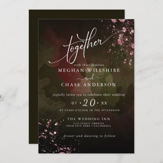 BRUILOFT | Rich Moody herfstkleuren Jaspé (Voorkant / Achterkant)