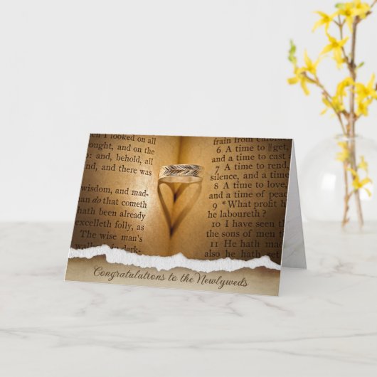 Bruiloft Ring Hart Schaduw Kaart (Gele Bloem)