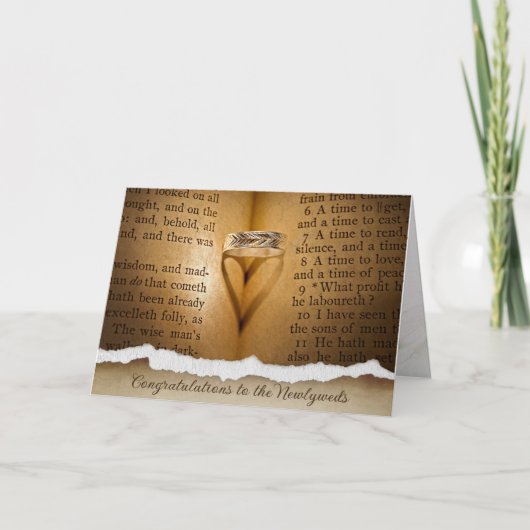 Bruiloft Ring Hart Schaduw Kaart (Voorkant)