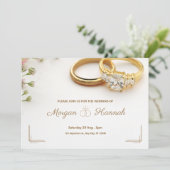 Bruiloft ring ontwerp voor bruiloft kaart uitnodig (Staand voorkant)